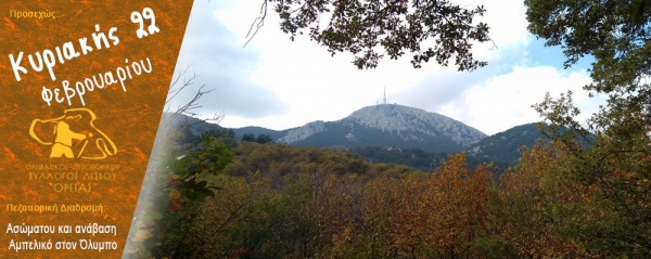 Πεζοπορία στην περιοχή Ασώματου και ανάβαση απο Αμπελικό στον Όλυμπο την Κυριακή 22 Φεβρουαρίου 2026